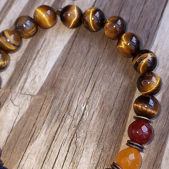 🆕️LAST 1🌹UNISEX HAND CRAFTED REAL GEMSTONE BRACELET:CHAKRA HEALING - Picture 7 of 17